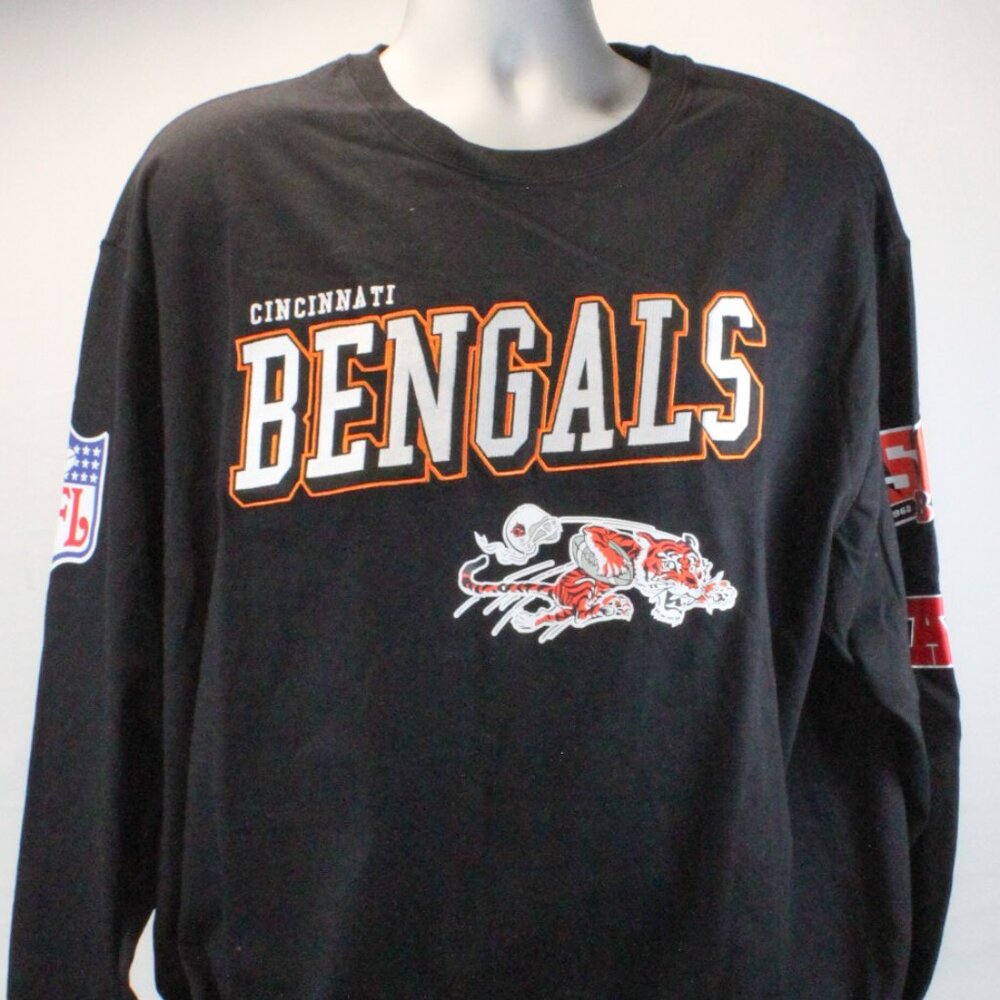 Cincinnati Bengals Throwback Crewneck Long Sleeve Sweatshirt Adult Size X-Large